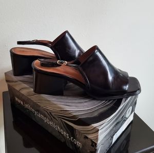 Jeffrey Campbell Loring Black Leather Sandal